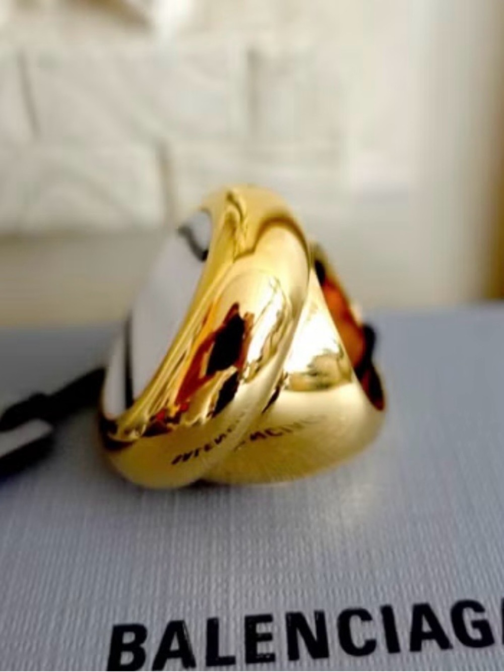 Balenciaga marble signet ring / full inclusion sz fits 5.25/6 ring - Picture 5 of 6